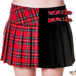 dámske sukne Banned - Tartan Buckle - Black / Red - SBN225BLK/RED